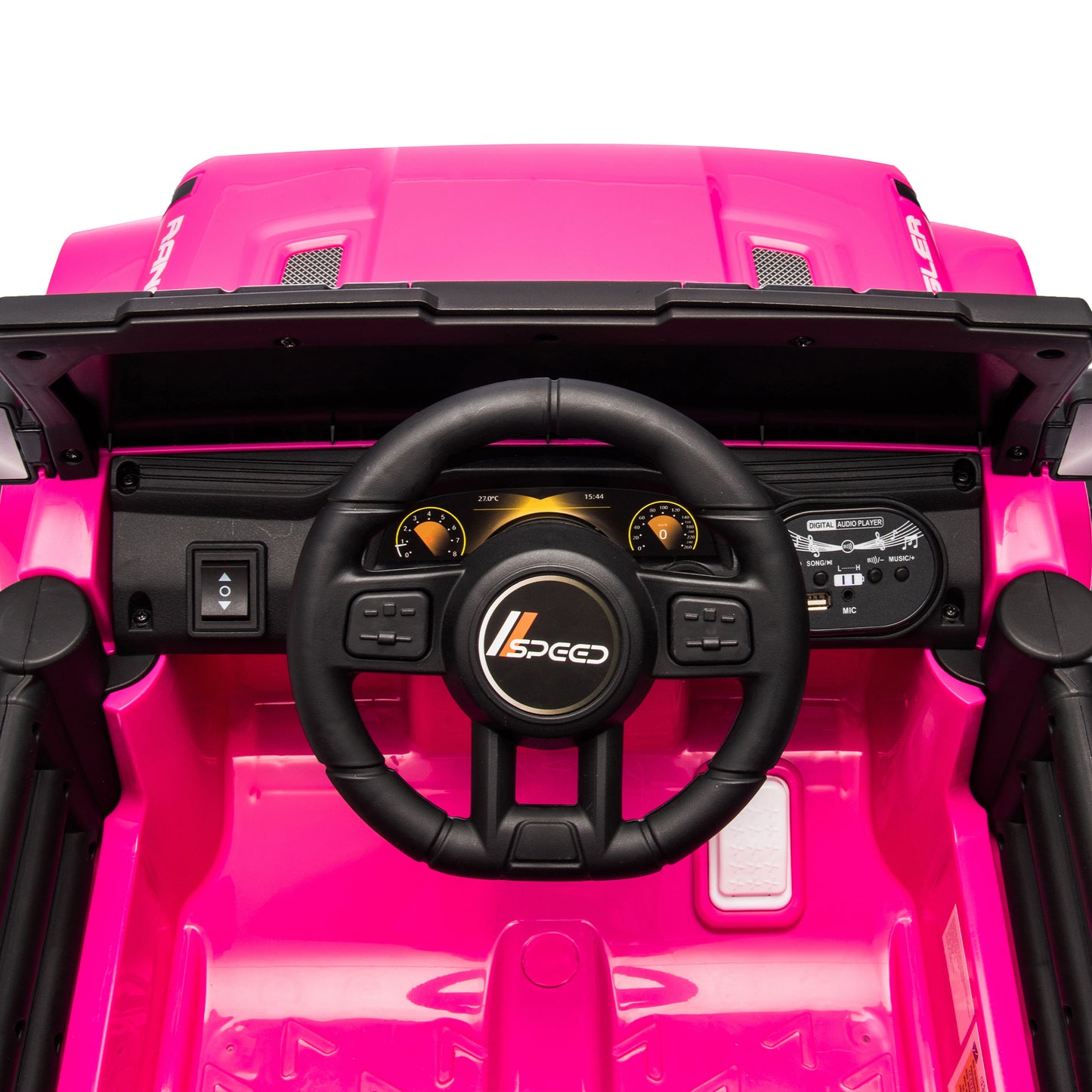 12V Kids Ride On Electric Car W/Parents Control,Dual drive, Four-wheel Suspension,With music,Bluetooth,MP3,USB,with headlights, steering wheel quick release,Slow start for Kids Aged 2-4. - The Little Big Store