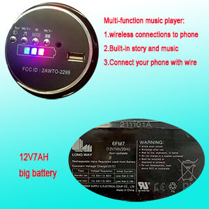 12V Kids Motorcycle Ride-On with Training Wheels & LED Lights