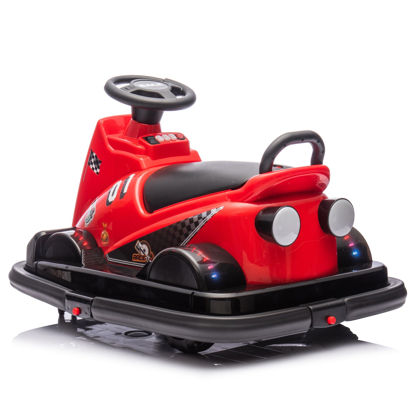 12V Kids Ride On Motor Bumper Car,integrating system,Rotate 360 degrees in place,Collision triggers sound effects and lights,Four-wheel waterfall light,Cute appearance design for kids aged 3-5. - The Little Big Store