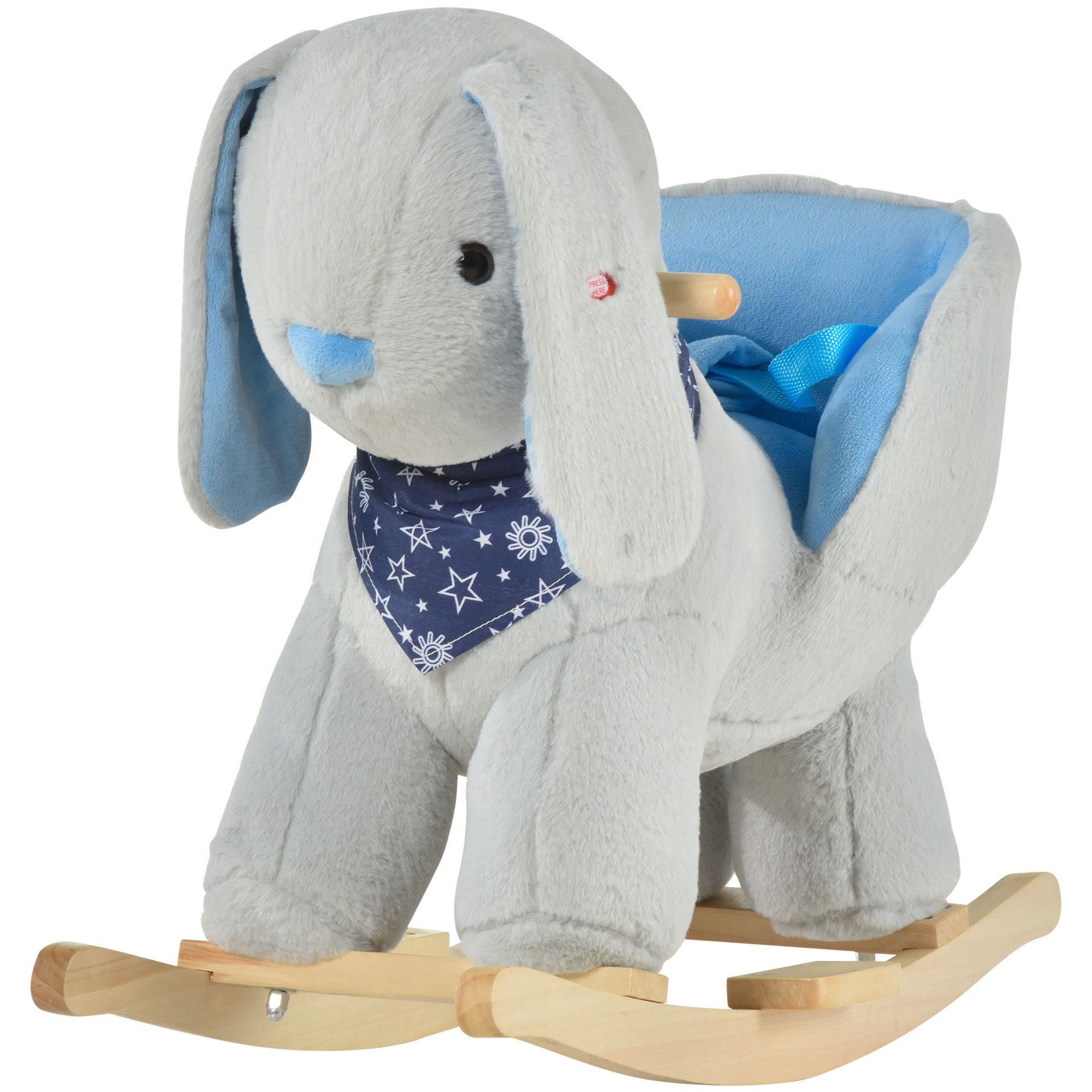 Kids Ride-On Rocking Horse Toy Bunny Rocker with Fun Play Music & Soft Plush Fabric for Children 18-36 Months - The Little Big Store