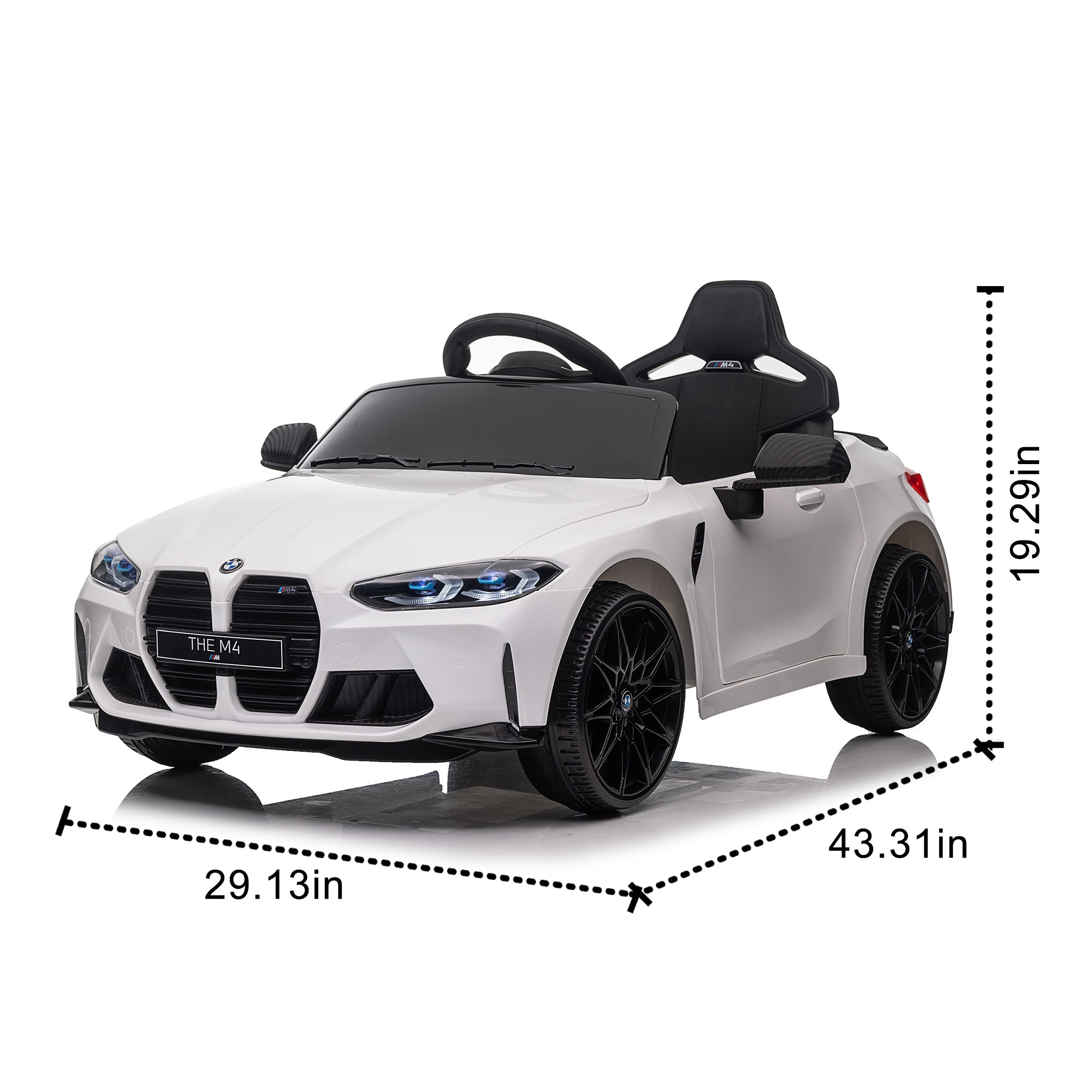 BMW M4 12V Kids Electric Ride-On Car with LED & Music