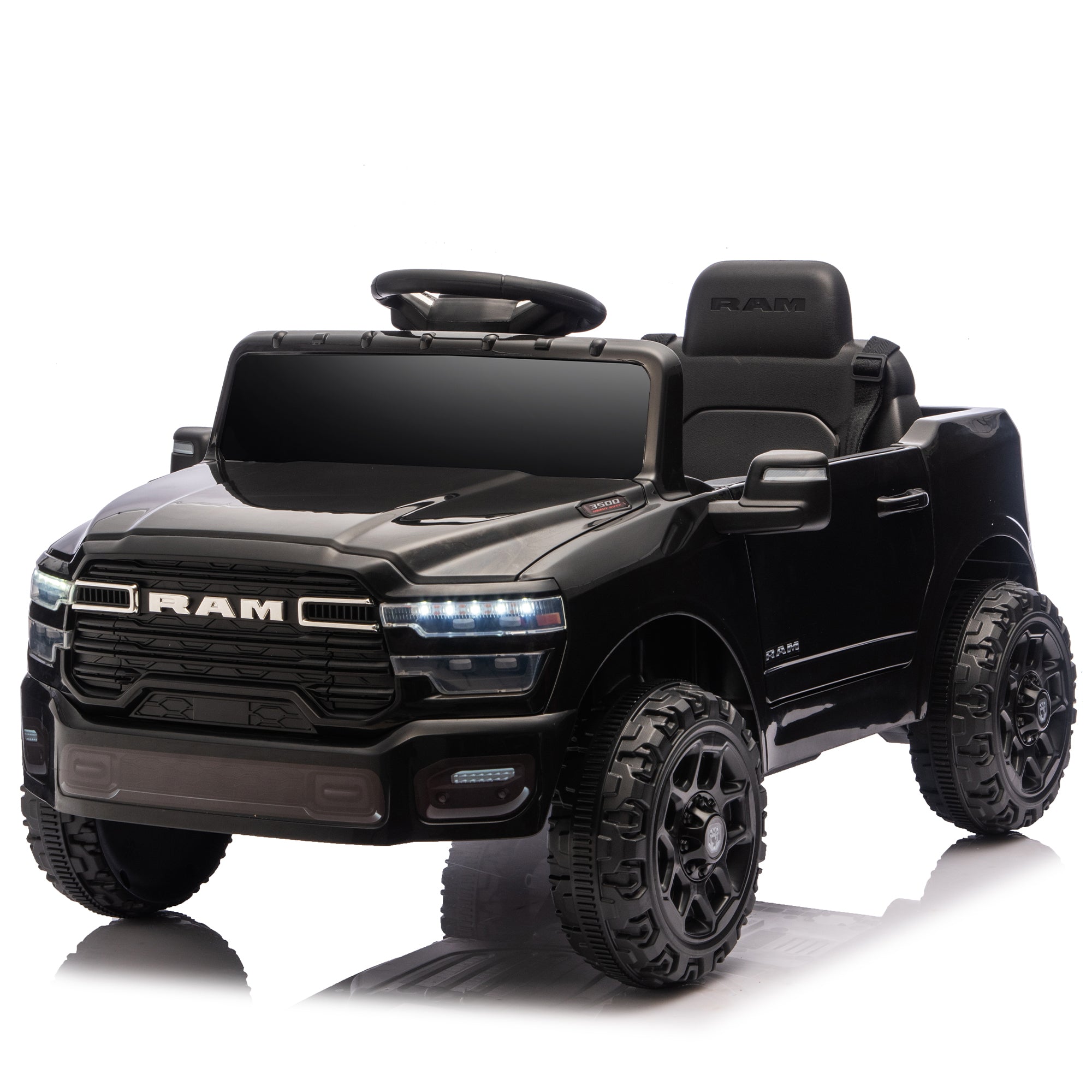 12V Licensed Dodge RAM 3500 2-Seater Ride-On Truck – Black
