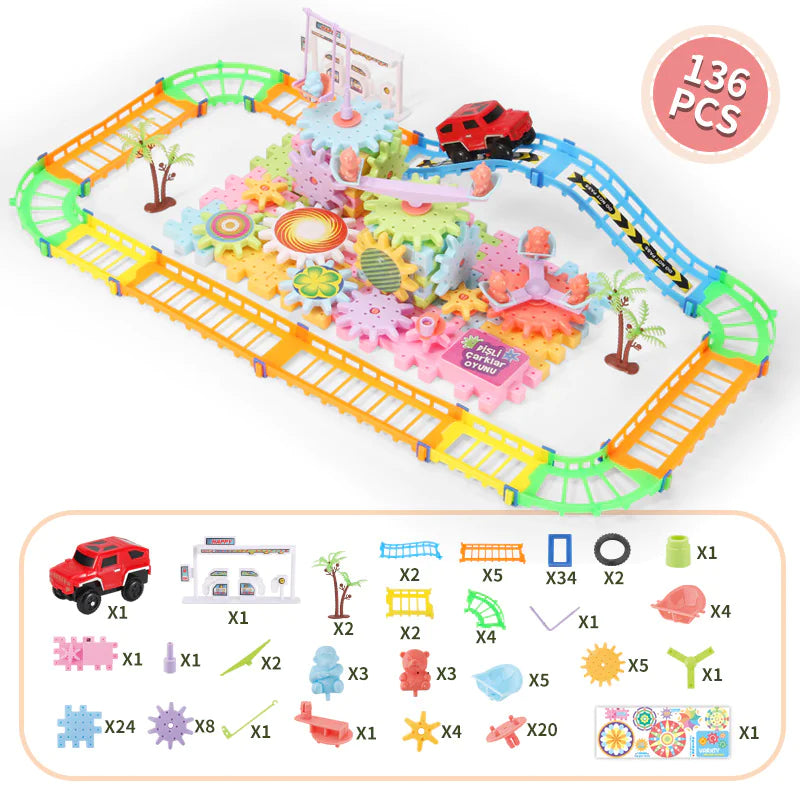 Motorized Large Particle Building Blocks STEM Playset – 50–100 Pieces