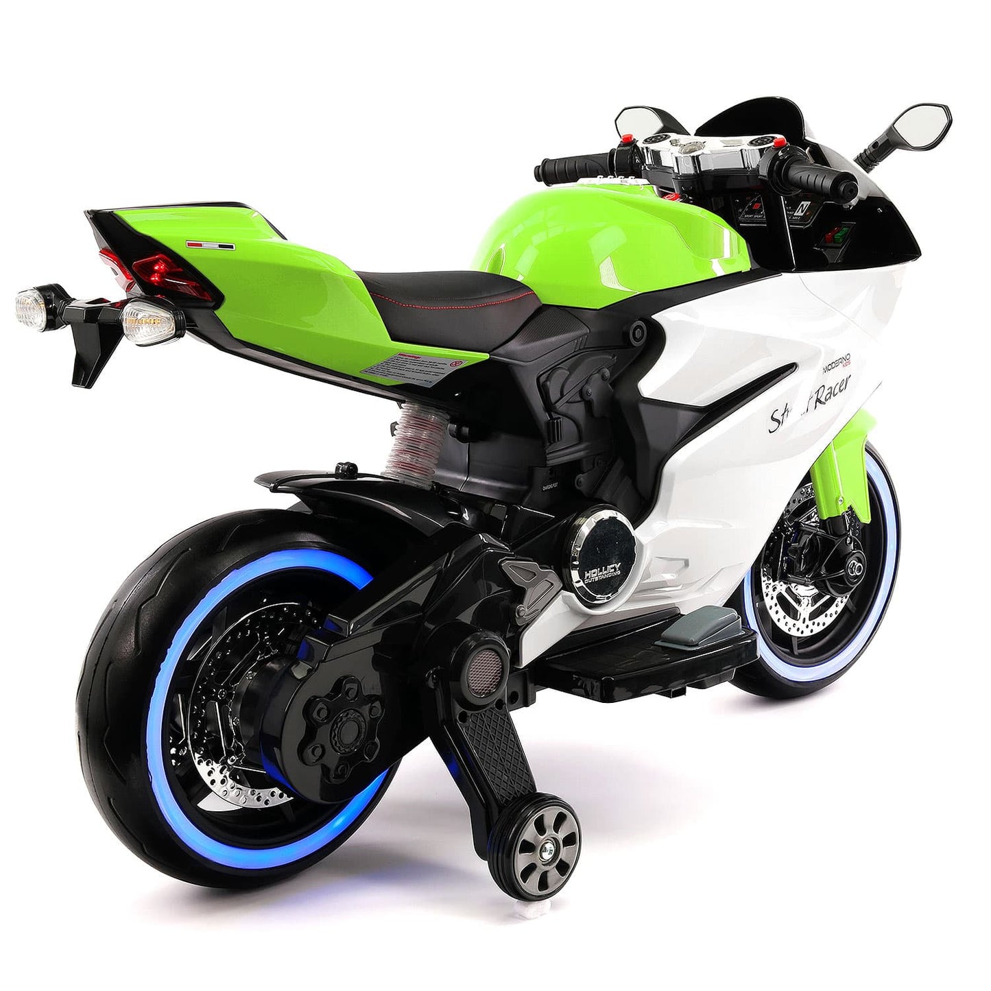Street Racer 12V Electric Kids Ride-On Motorcycle | Green - The Little Big Store