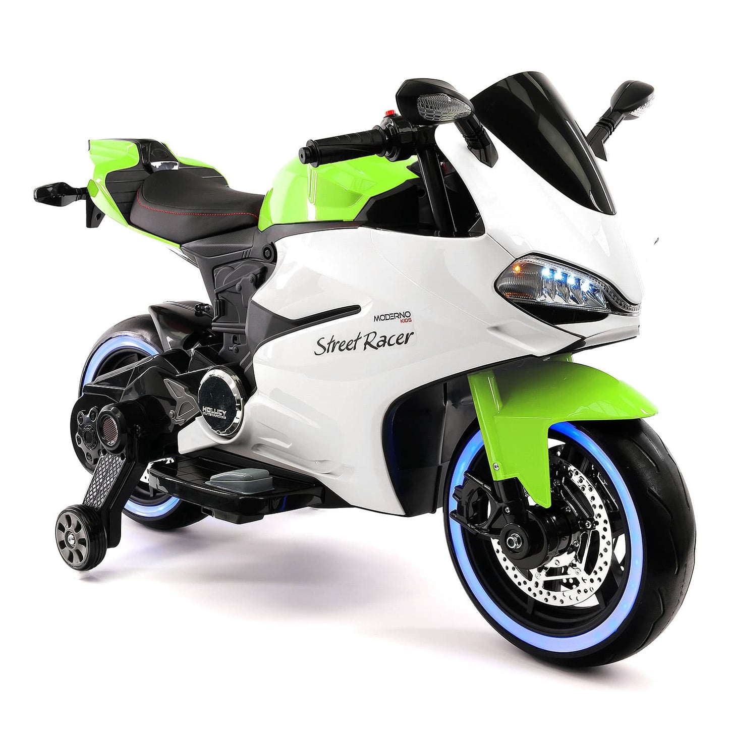 Street Racer 12V Electric Kids Ride-On Motorcycle | Green - The Little Big Store