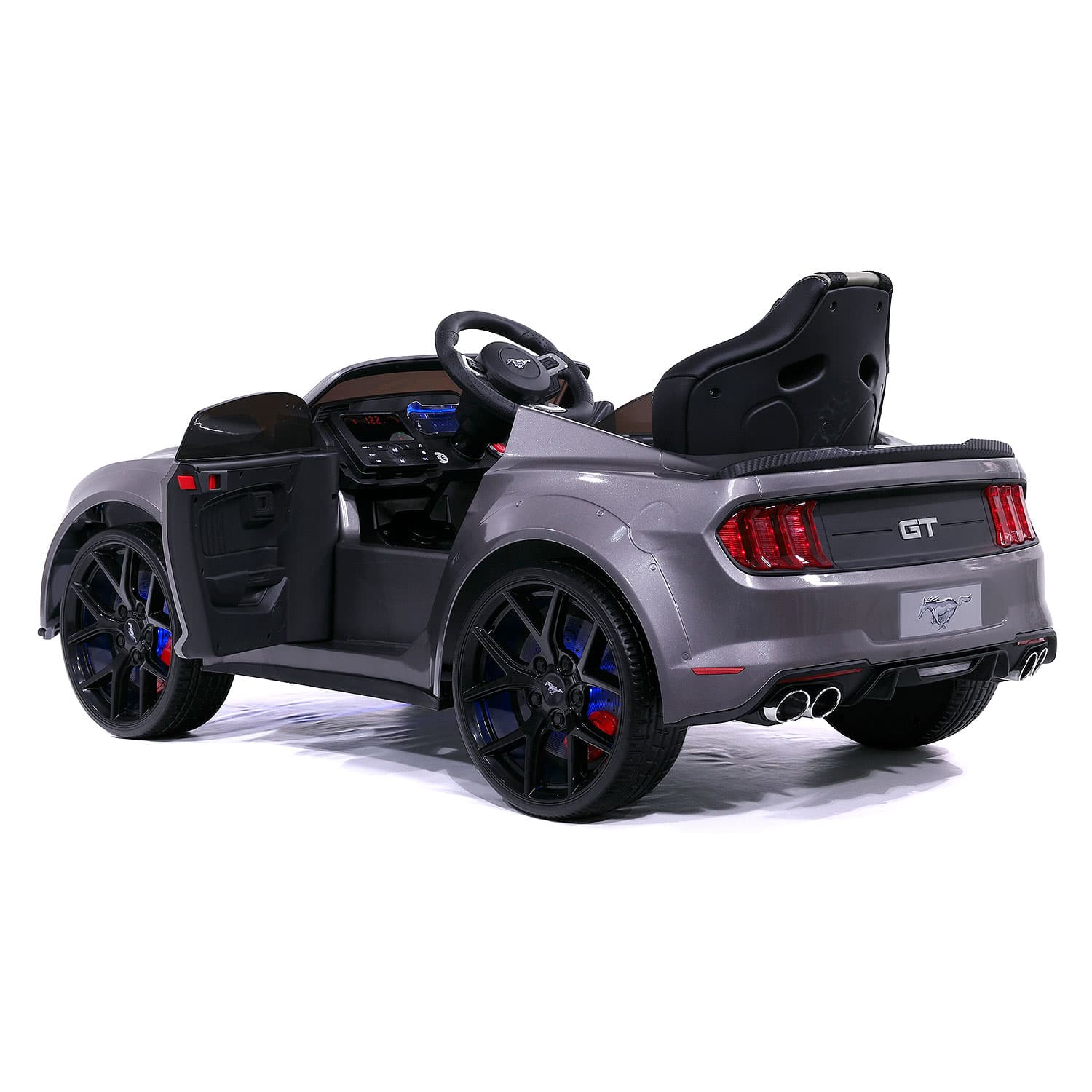 Ford Mustang GT Custom Edition 24V Kids Ride-On Car with R/C Parental Remote | Gray - The Little Big Store