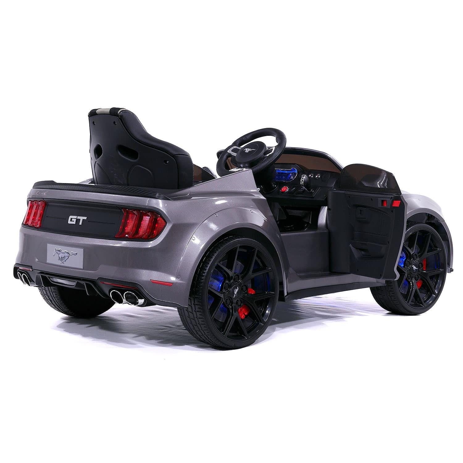 Ford Mustang GT Custom Edition 24V Kids Ride-On Car with R/C Parental Remote | Gray - The Little Big Store