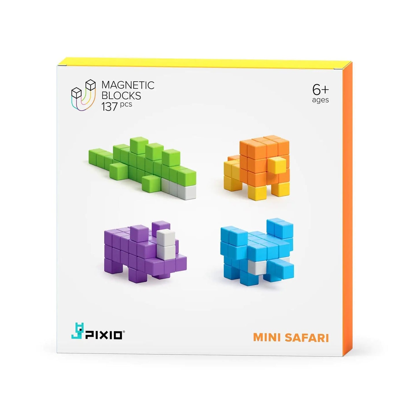 PIXIO Mini Safari 137 Magnetic Blocks in 6 Colors and Free Mobile App for Design - The Little Big Store