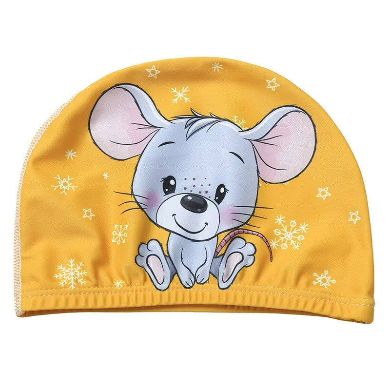 "🐬 AquaBuddies™ Swim Cap – 🧒💦 Comfy Fit for Short & Long Hair | Cute Cartoon Fun! 🎨 "