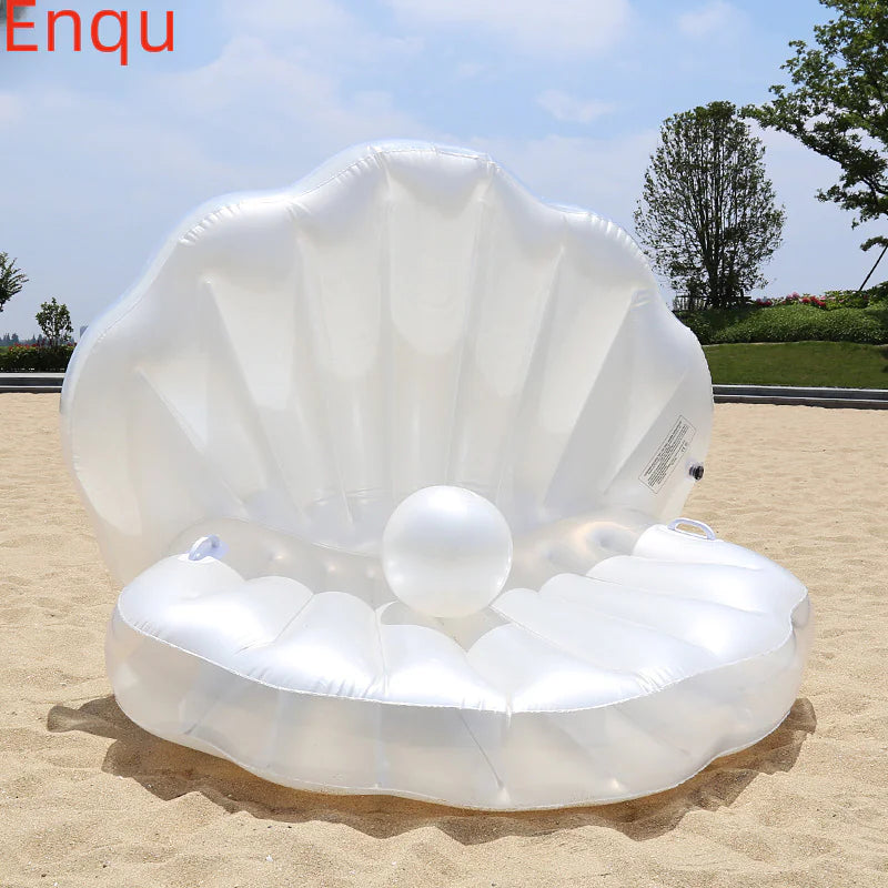 🐚PearlFloat™ Luxe Shell Inflatable – Swim Like a Mermaid!🌊💖