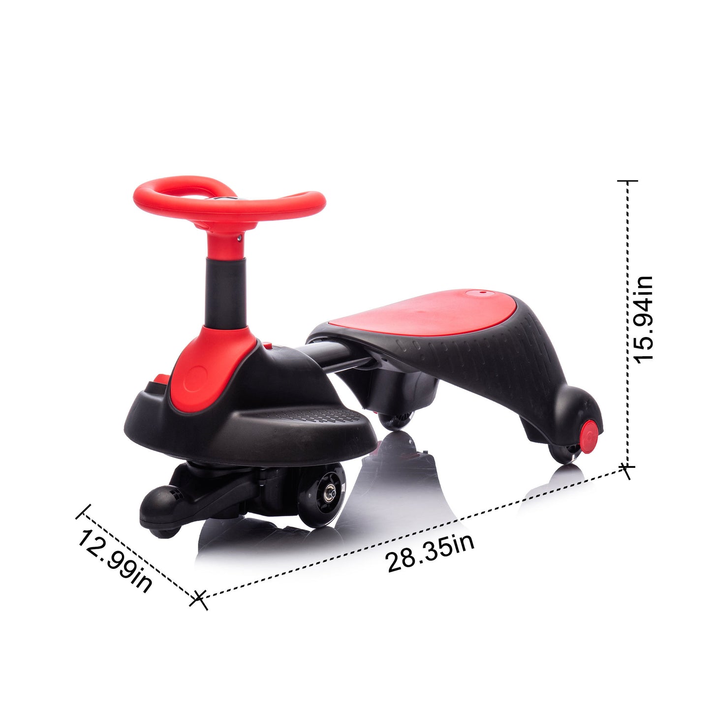 Kids 6V electric ride-on car with flashing PU wheels and retractable seat for fun driving on white background