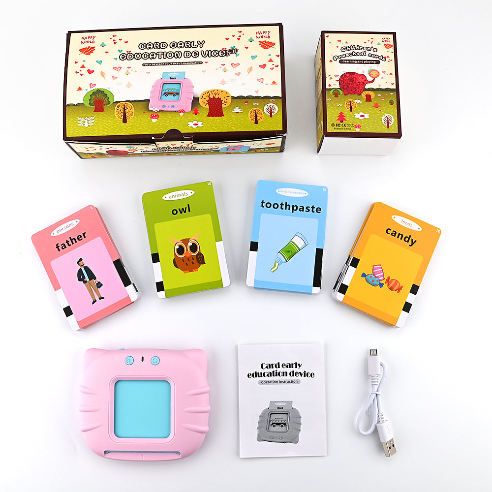 Educational device with cards and accessories on a white background