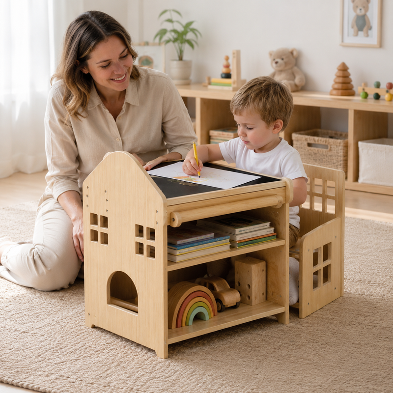 3-in-1 Montessori Toddler Table & Chair Set