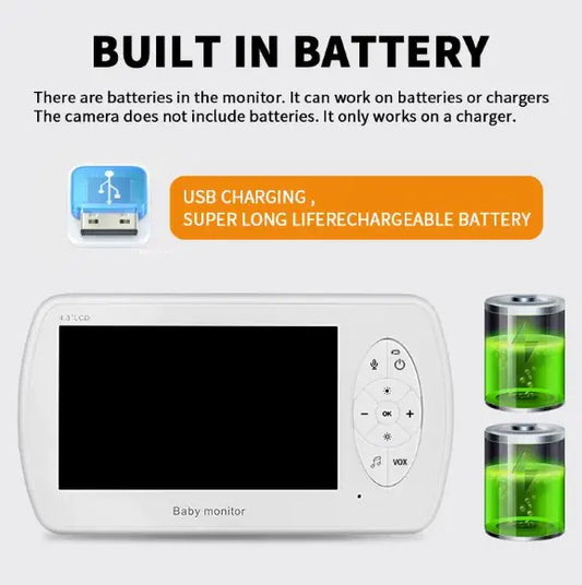 Baby Monitor 4.3 Inch 1080P - The Little Big Store