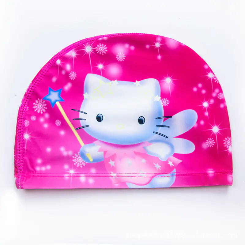 "🐬 AquaBuddies™ Swim Cap – 🧒💦 Comfy Fit for Short & Long Hair | Cute Cartoon Fun! 🎨 "