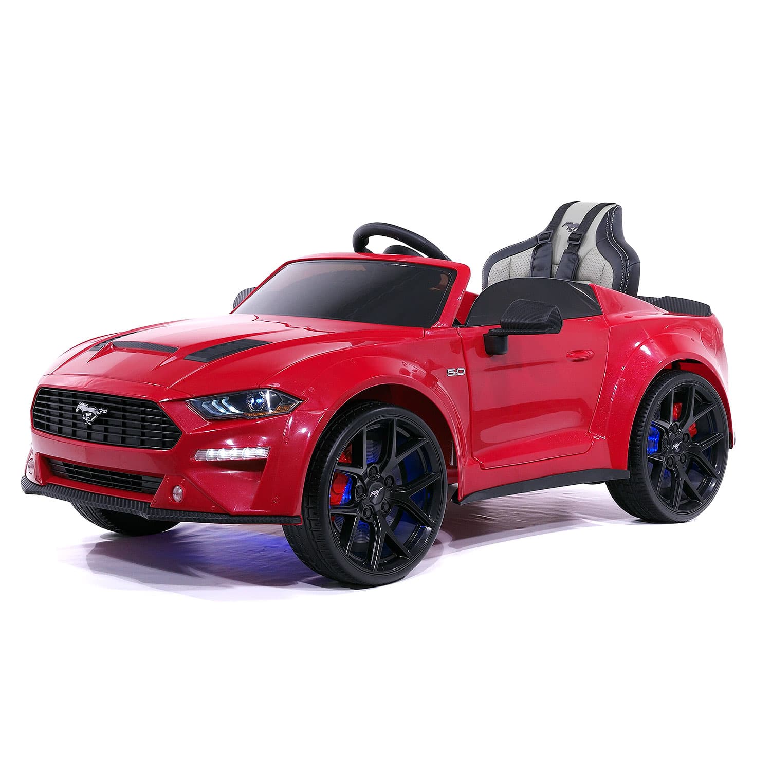 Ford Mustang GT Custom Edition 24V Kids Ride-On Car with R/C Parental Remote | Cherry Red - The Little Big Store