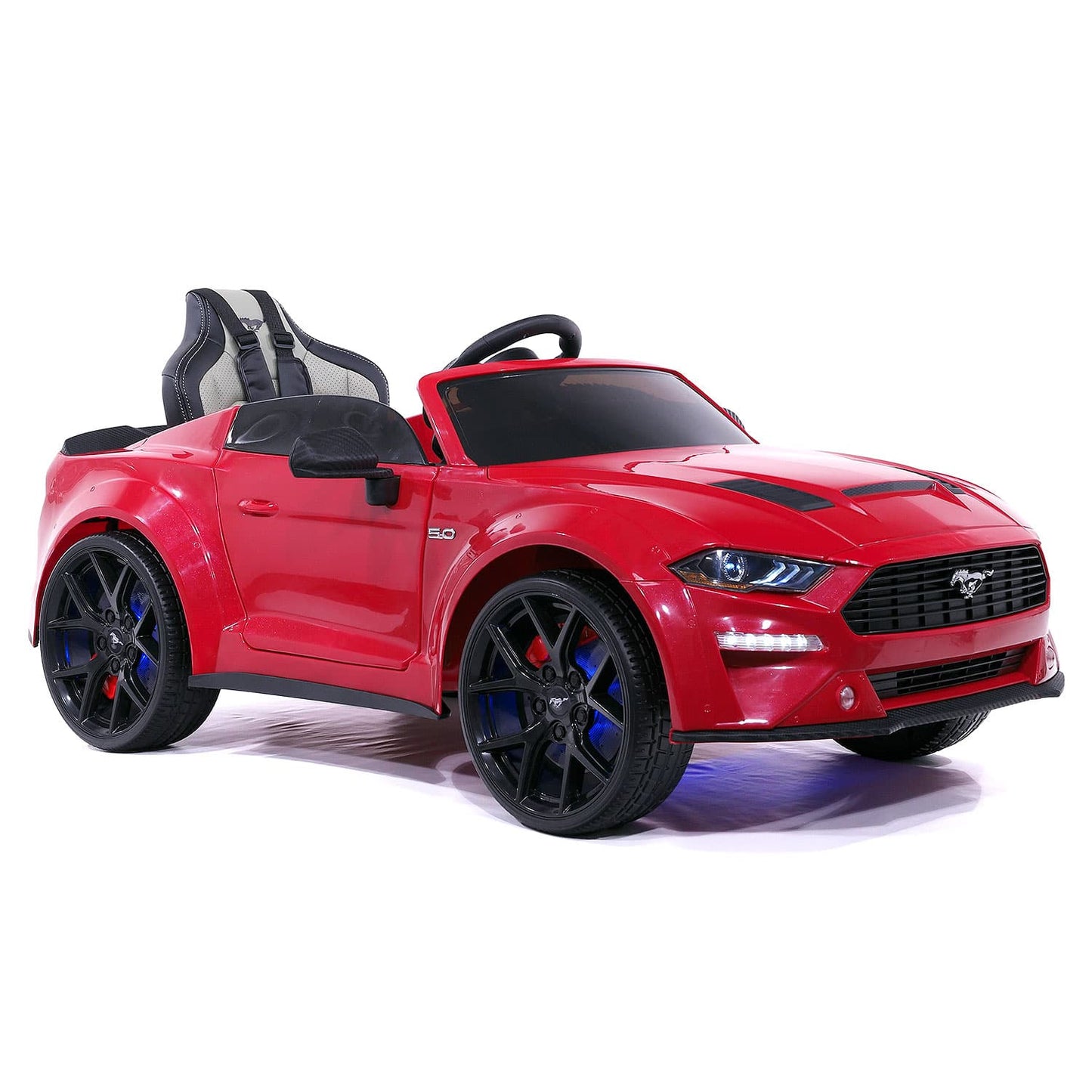 Ford Mustang GT Custom Edition 24V Kids Ride-On Car with R/C Parental Remote | Cherry Red - The Little Big Store