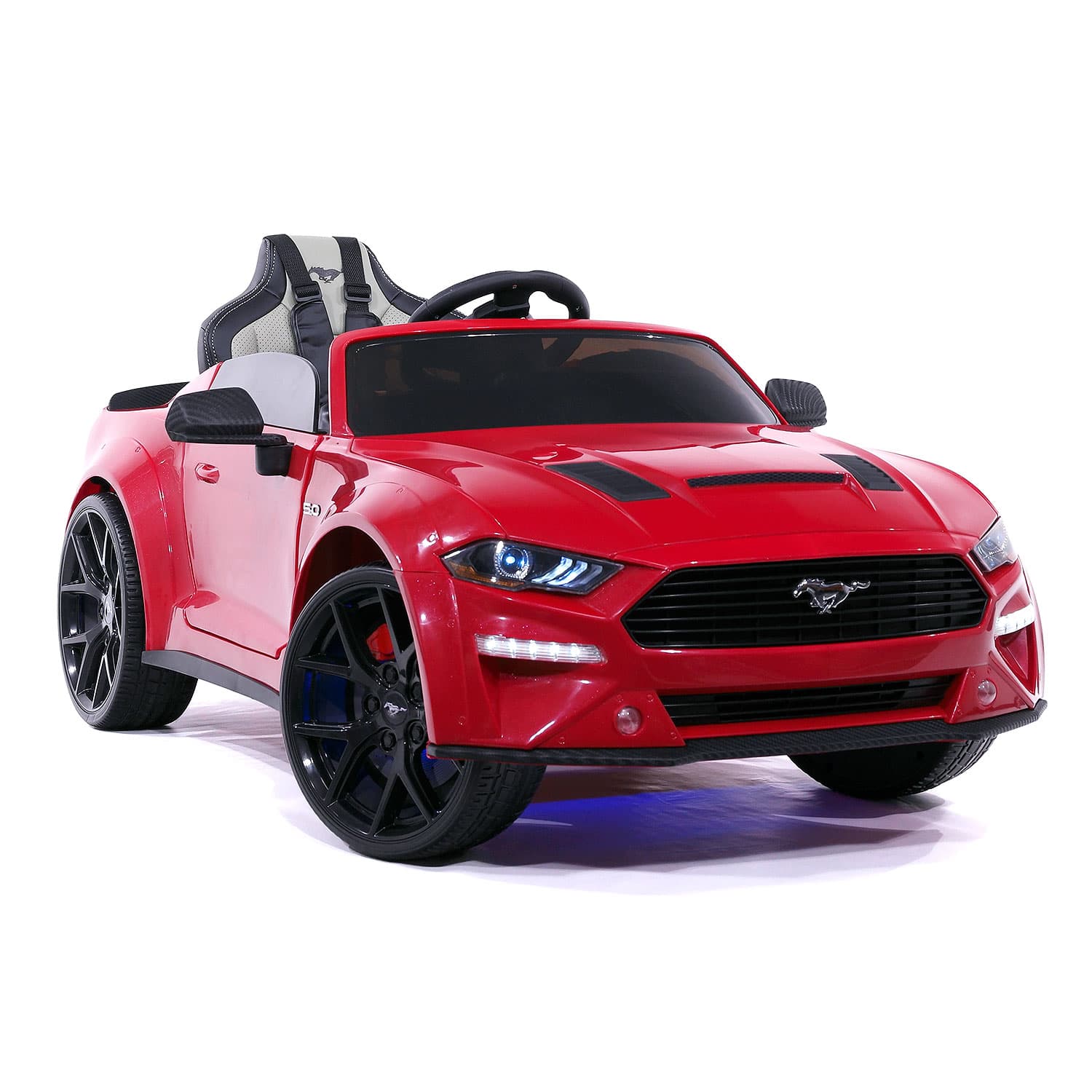 Ford Mustang GT Custom Edition 24V Kids Ride-On Car with R/C Parental Remote | Cherry Red - The Little Big Store