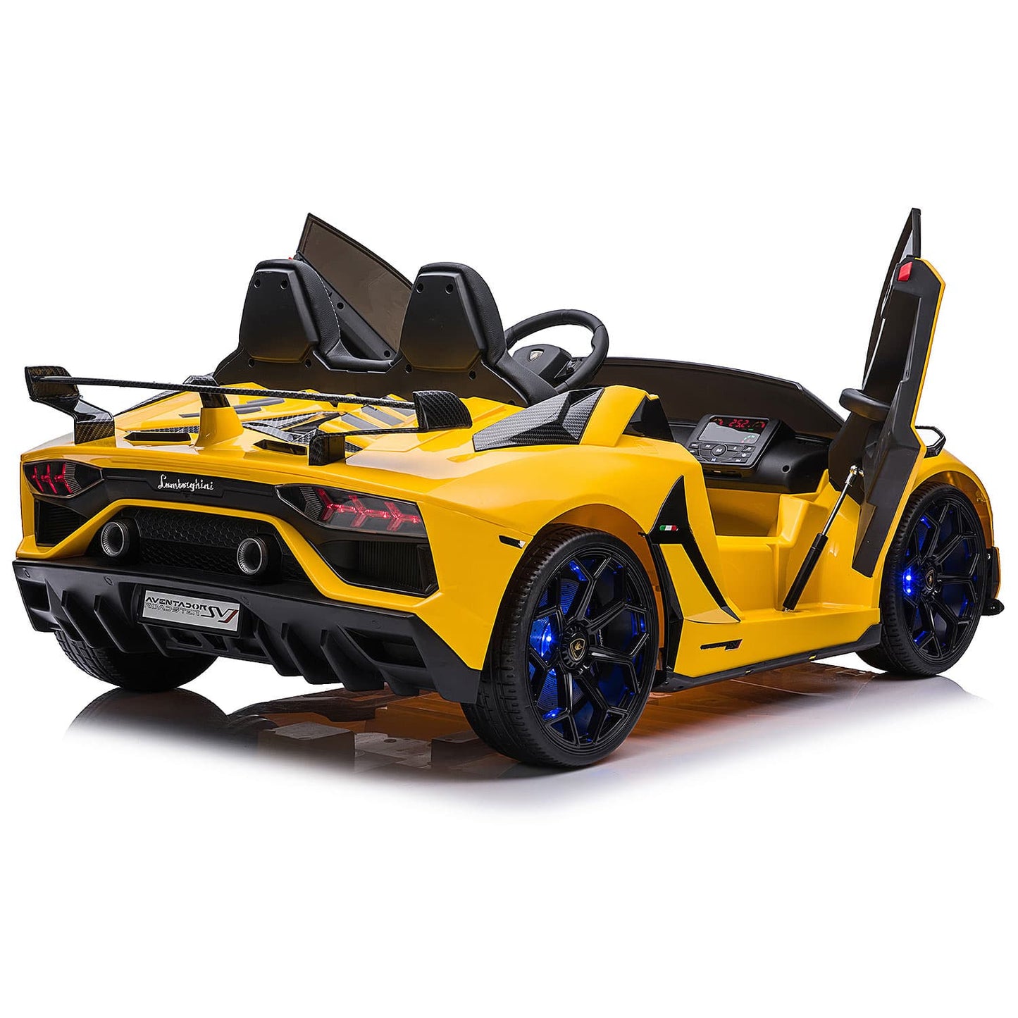 Lamborghini Aventador SVJ 24V Kids Ride-On Car with R/C Parental Remote | Yellow - The Little Big Store