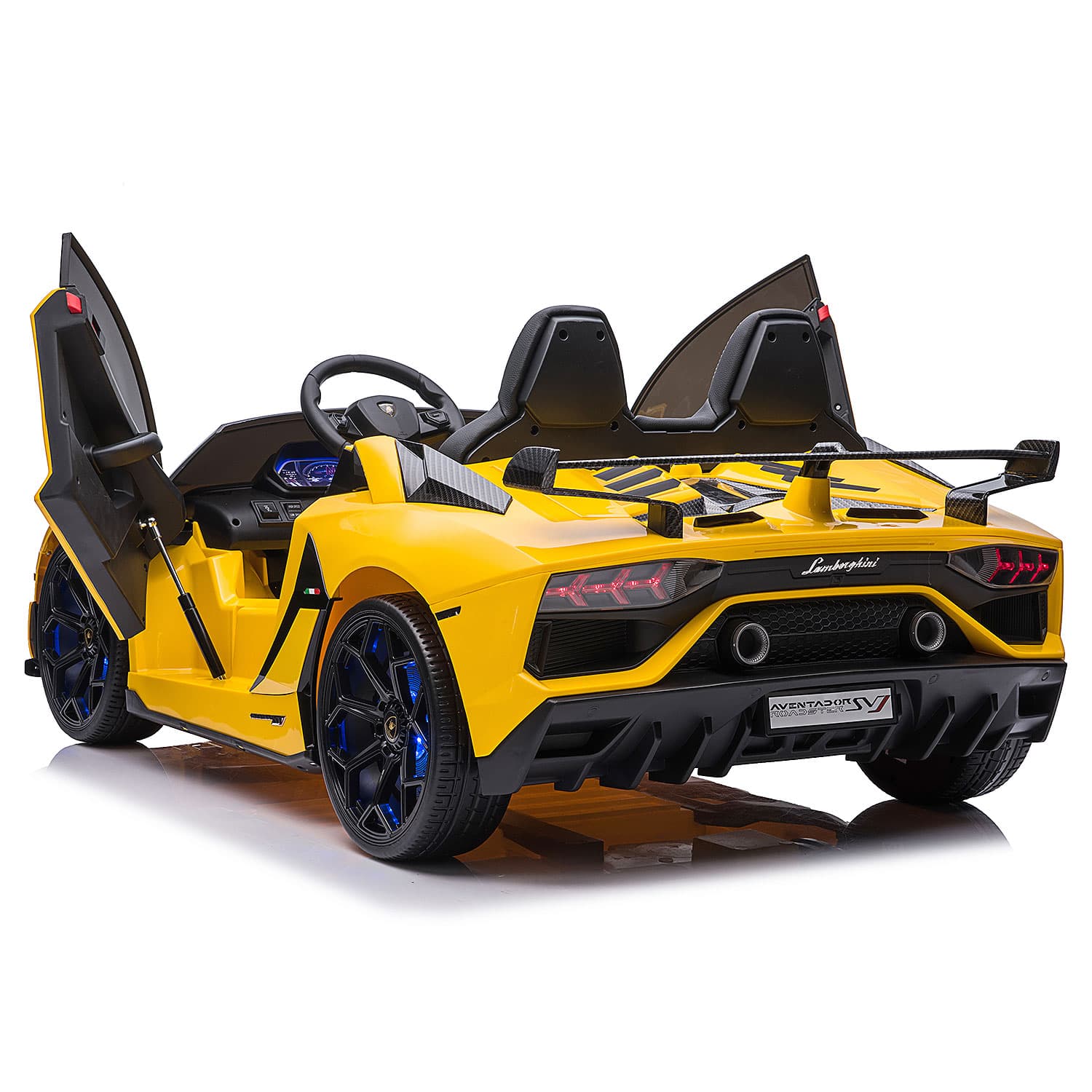 Lamborghini Aventador SVJ 24V Kids Ride-On Car with R/C Parental Remote | Yellow - The Little Big Store