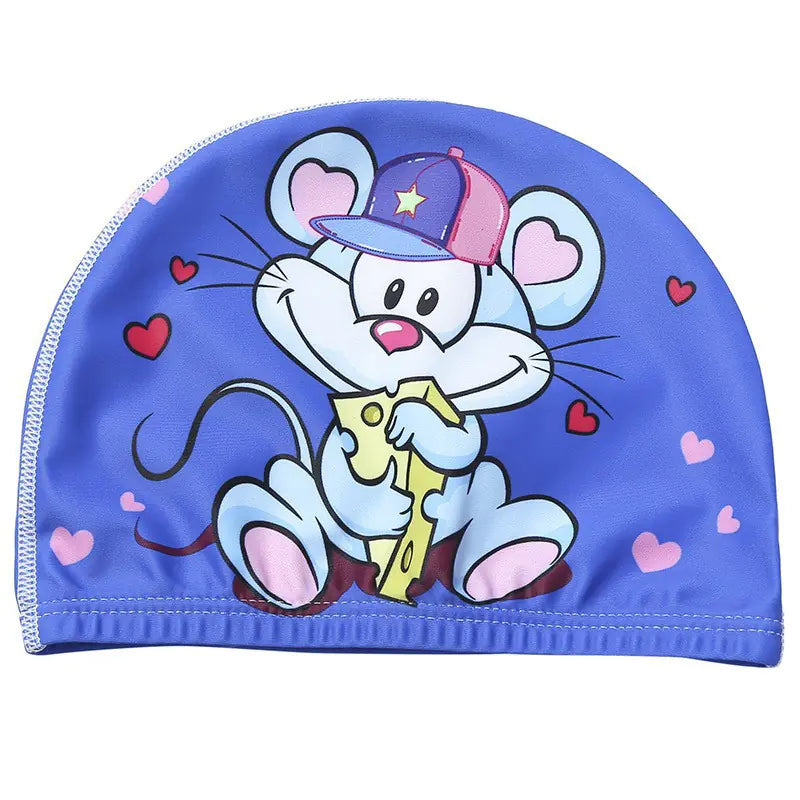 "🐬 AquaBuddies™ Swim Cap – 🧒💦 Comfy Fit for Short & Long Hair | Cute Cartoon Fun! 🎨 "
