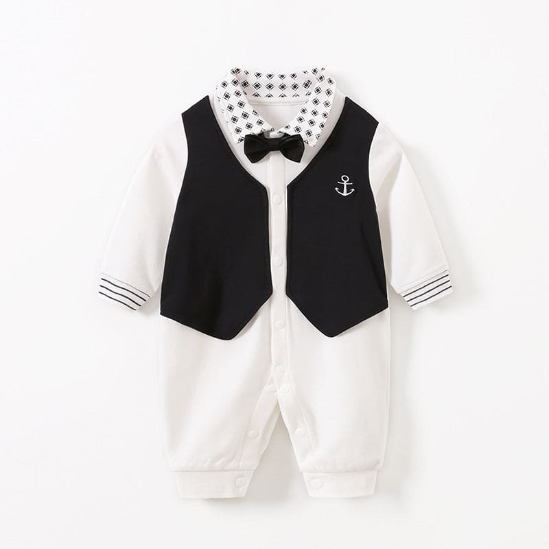 Lil' Gentlemen's Essentials: Classy Long Sleeve Baby Onesies - The Little Big Store