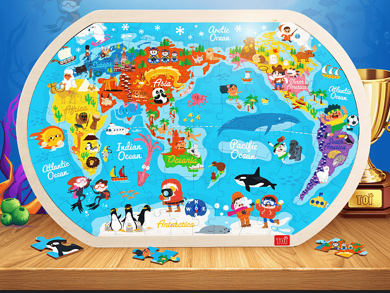 Wooden Wonderworld: Educational Children's Puzzle - A Gift of Learning and Fun! - The Little Big Store