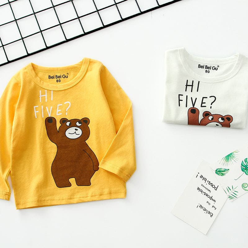 Whimsy Weaves: Cartoon Chronicles in Every Stitch! Children's Long Sleeve Bottoming Shirt – Playful Comfort for Little Dreamers - The Little Big Store