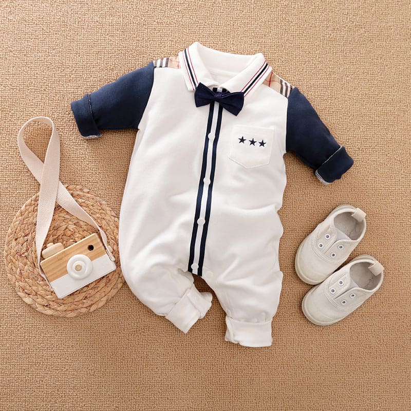 Lil' Gentlemen's Essentials: Classy Long Sleeve Baby Onesies - The Little Big Store