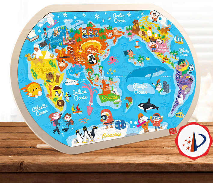 Wooden Wonderworld: Educational Children's Puzzle - A Gift of Learning and Fun! - The Little Big Store