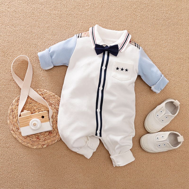 Lil' Gentlemen's Essentials: Classy Long Sleeve Baby Onesies - The Little Big Store