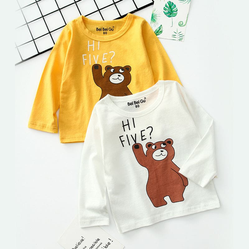 Whimsy Weaves: Cartoon Chronicles in Every Stitch! Children's Long Sleeve Bottoming Shirt – Playful Comfort for Little Dreamers - The Little Big Store