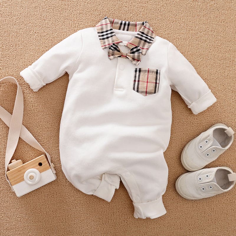 Lil' Gentlemen's Essentials: Classy Long Sleeve Baby Onesies - The Little Big Store