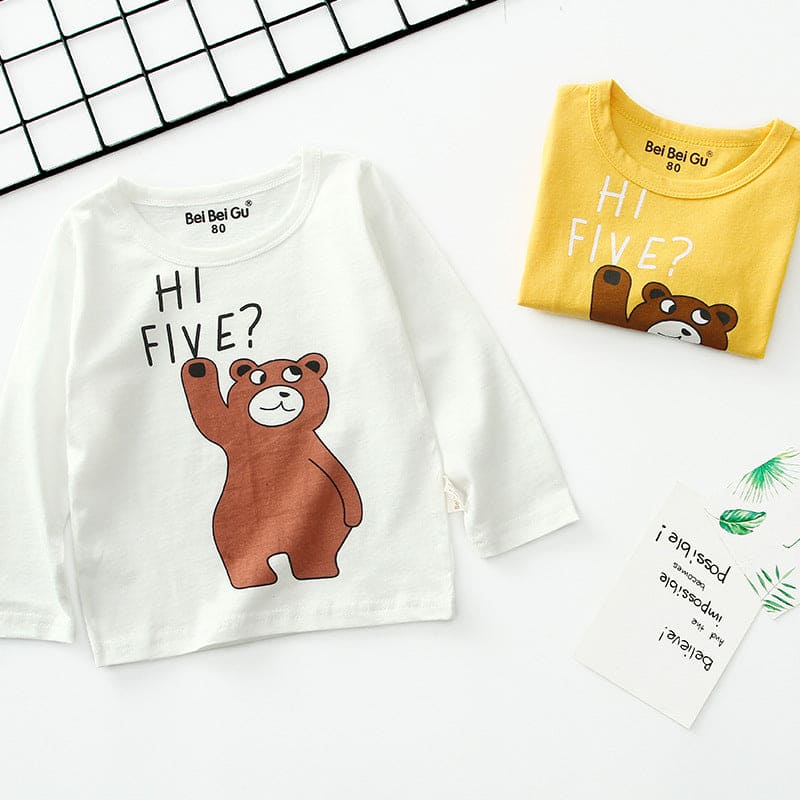 Whimsy Weaves: Cartoon Chronicles in Every Stitch! Children's Long Sleeve Bottoming Shirt – Playful Comfort for Little Dreamers - The Little Big Store