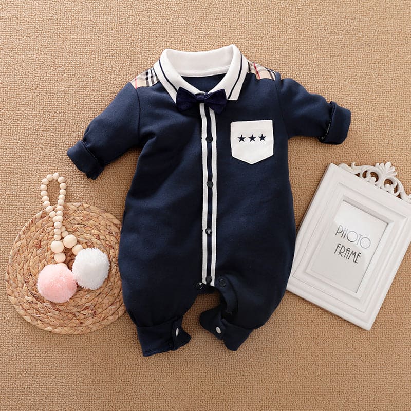 Lil' Gentlemen's Essentials: Classy Long Sleeve Baby Onesies - The Little Big Store