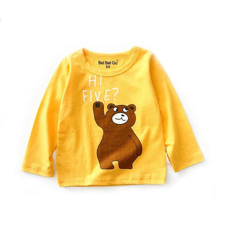 Whimsy Weaves: Cartoon Chronicles in Every Stitch! Children's Long Sleeve Bottoming Shirt – Playful Comfort for Little Dreamers - The Little Big Store