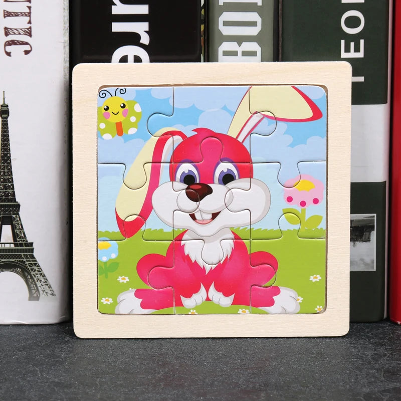 Critter Commute: Baby Animal Traffic Wooden Tangram Puzzle - The Little Big Store