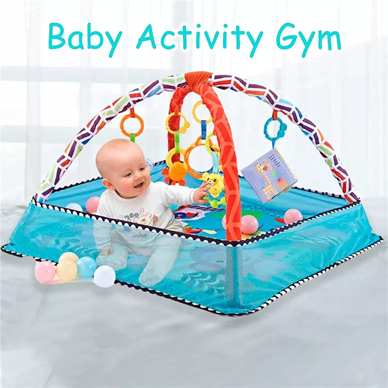 Multifunctional Baby Fitness Frame: Crawling Game Blanket with Educational Mat Fence