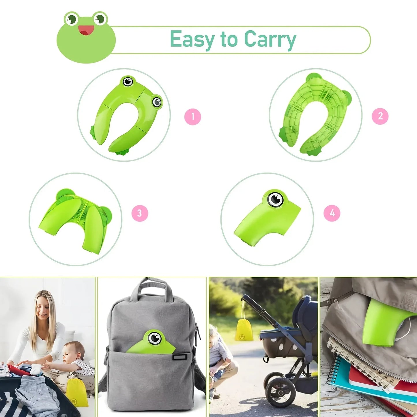 On-the-Go Potty Training Made Easy: Portable Folding Silicone Potty Training Seat! π½πΆβοΈ - The Little Big Store