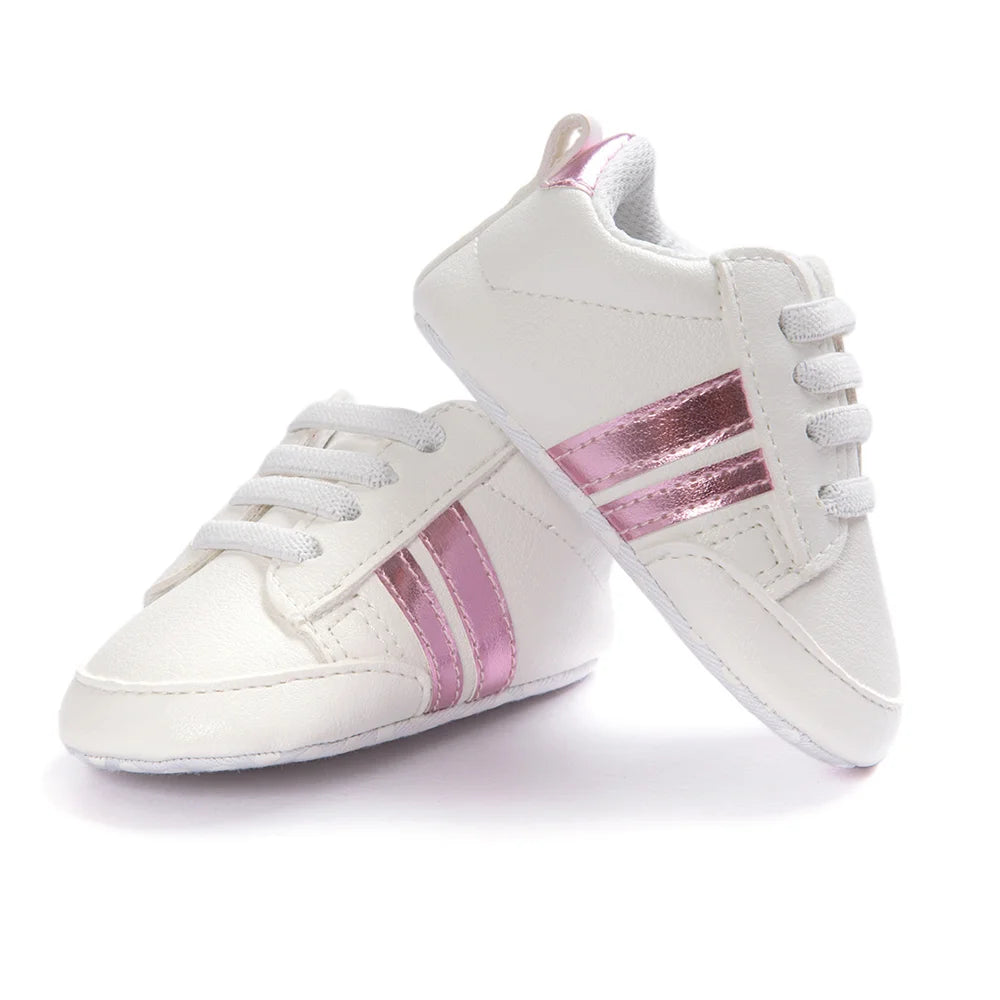 👟✨ Step into Cuteness: Baby Two Striped Sneaker – Stride in Style with Adorable Comfort!" ✨ - The Little Big Store