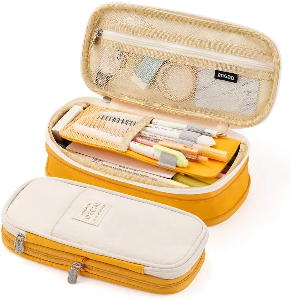 Ultimate Organizer: Large Capacity Pencil Case for Girls, Office, & School Supplies - The Little Big Store