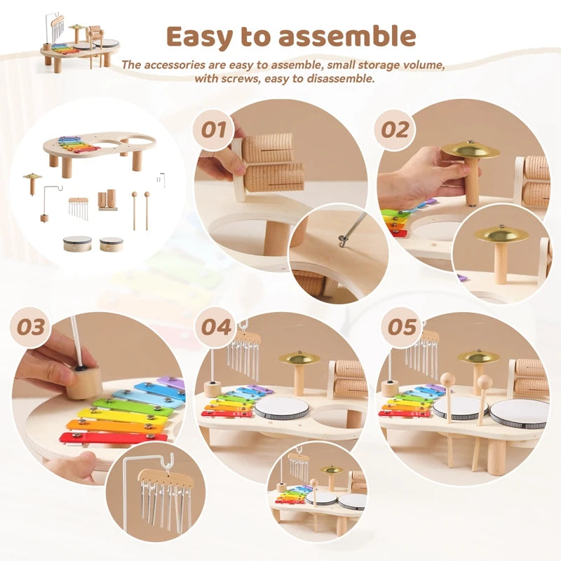 Wooden Bandstand Model Removable Set Mobile Drum