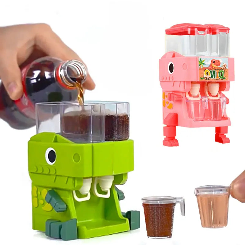 Dino Dual Drink Delight: Kids' Pink and Blue Water Dispenser Toy
