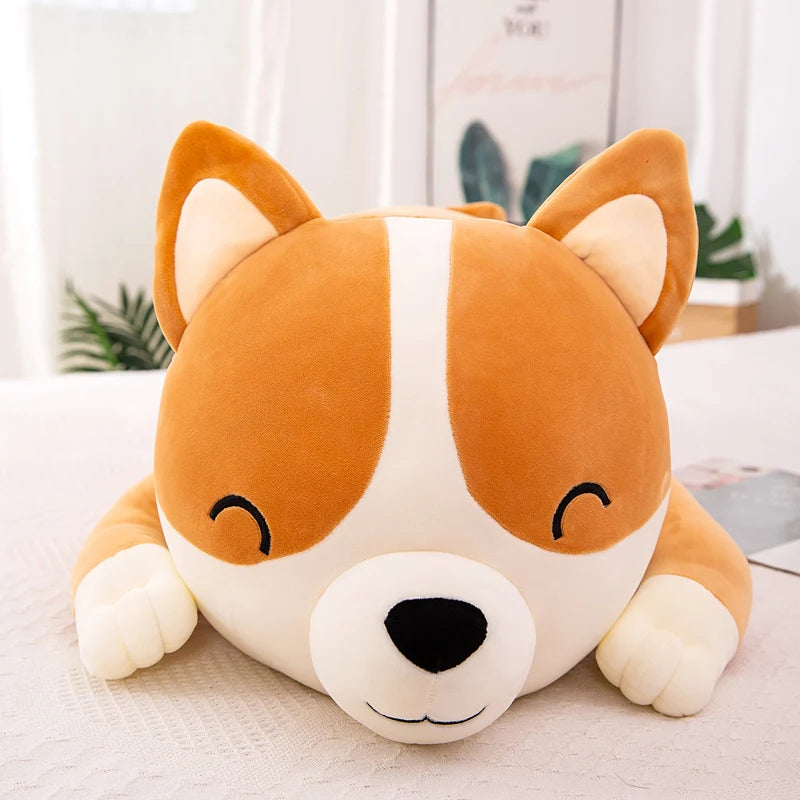 Giant Cute Corgi Dog Plush Pillow: Stuffed Soft Down Cotton Animal Toy, Kawaii Shiba Inu Doll - Ideal Birthday Gift for Children"