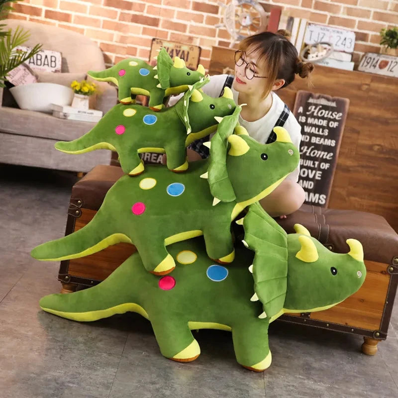 Creative Big Plush Dinosaur Toy: 40cm Stuffed Triceratops or Stegosaurus Soft Toy - Perfect Birthday Gift for Kids