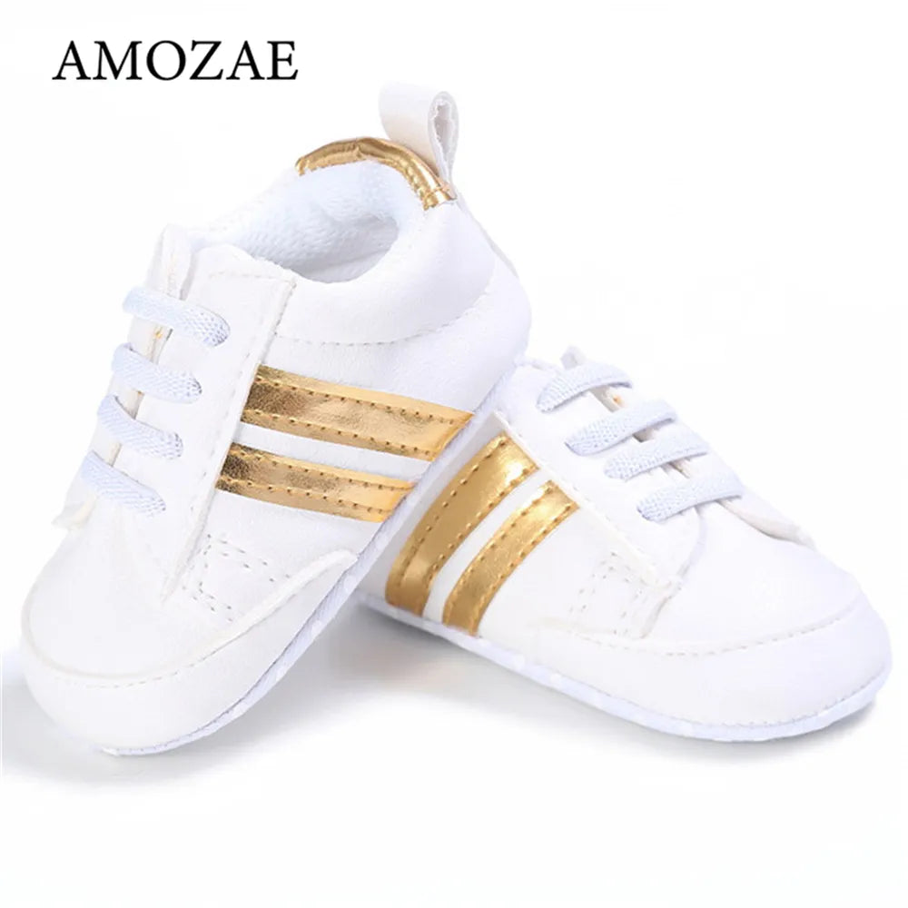 👟✨ Step into Cuteness: Baby Two Striped Sneaker – Stride in Style with Adorable Comfort!" ✨ - The Little Big Store