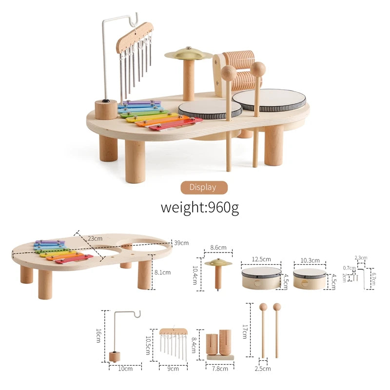 Wooden Bandstand Model Removable Set Mobile Drum