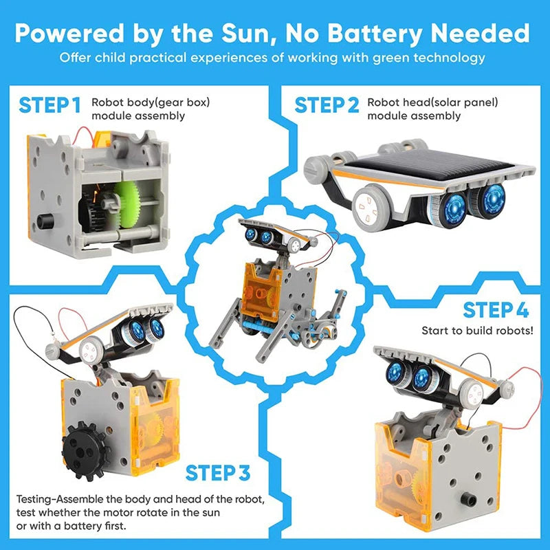 SolarBot Explorers: 12-in-1 Science Experiment Solar Robot Kit for Kids ππ€π