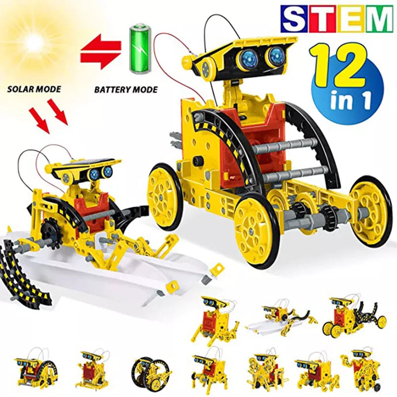 SolarBot Explorers: 12-in-1 Science Experiment Solar Robot Kit for Kids ππ€π