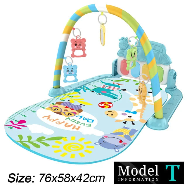 Baby Music Play Gym: Fitness Stand with Piano, Crawling Blanket, and Pedal Game Pad
